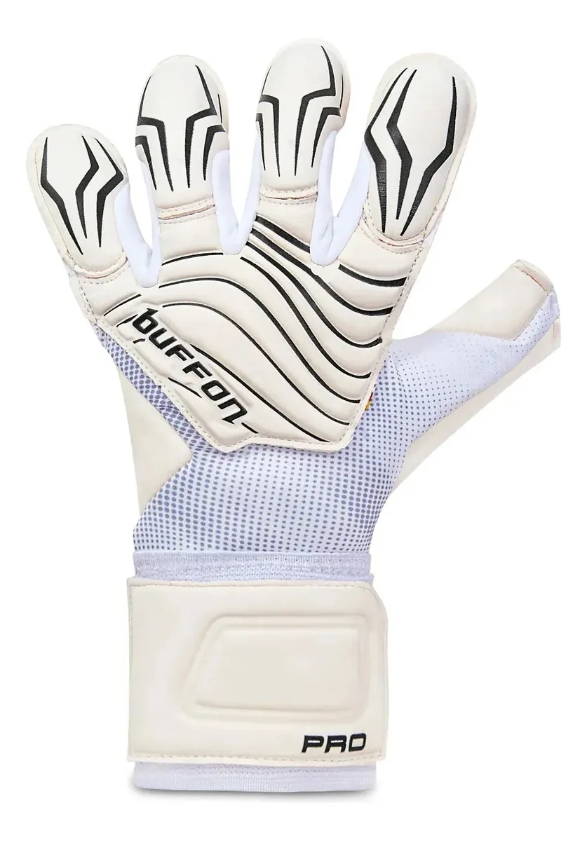 Luvas de goleiro profissional Buffon Atom para adultos brancas/brancas tamanho 11