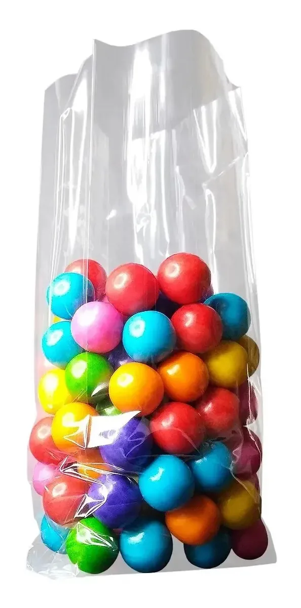 Bolsa de celofane transparente com fole 8,5+4x21cm/500g