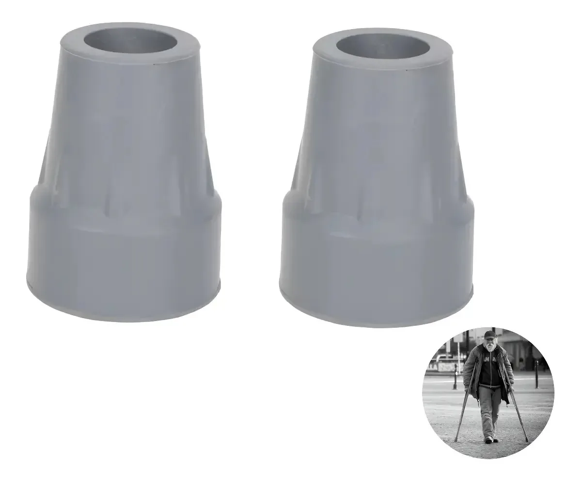 Base reforçada de borrachas Regaton para muletas Unitalla Premium Grey