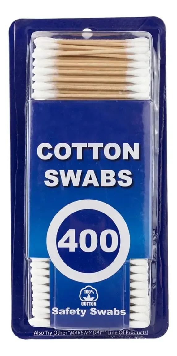 Cotonetes de algodão de 400 peças com ponta dupla Hygienic
