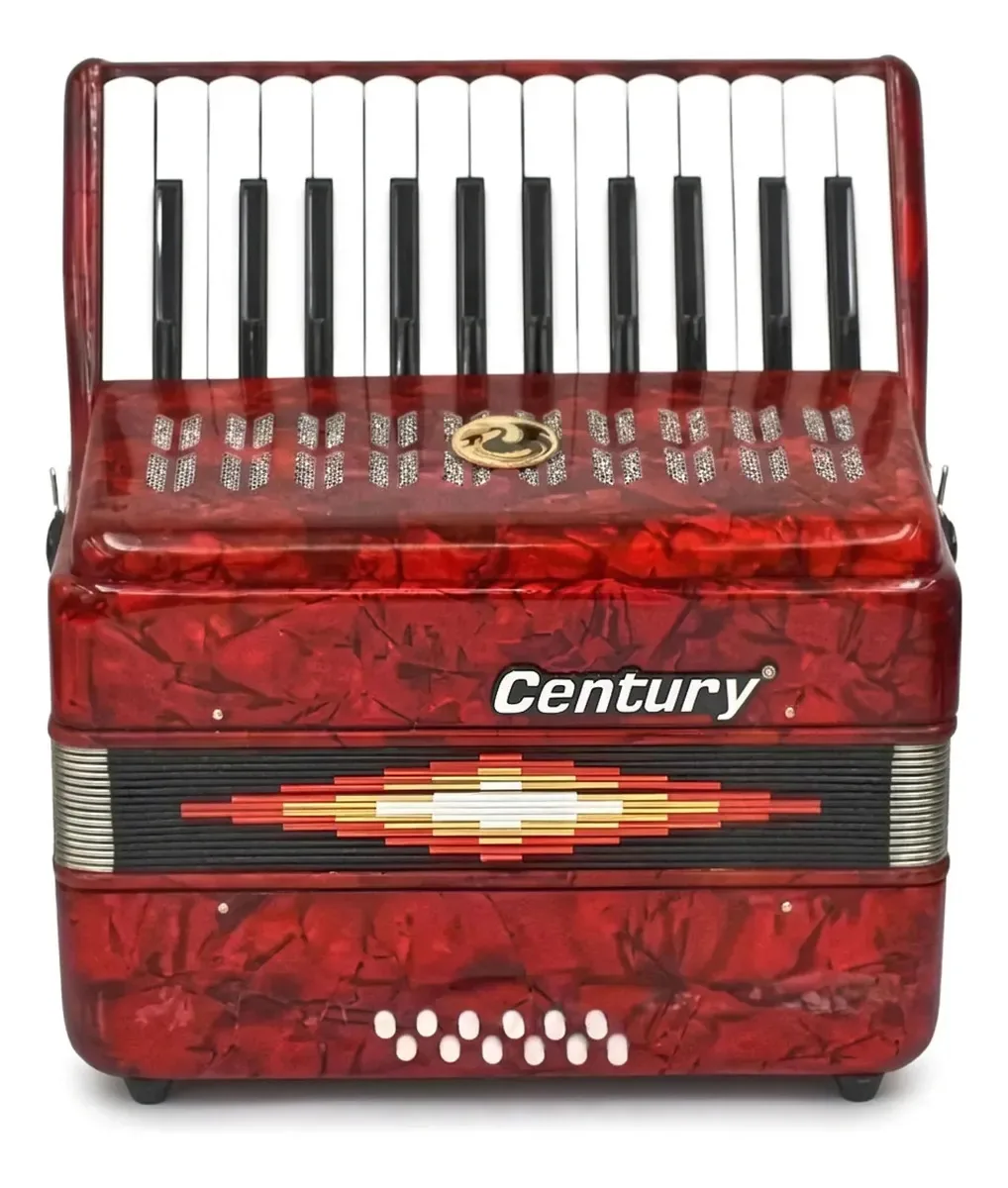 Acordeão piano 0 Century Cnac031 - vermelho brilhante
