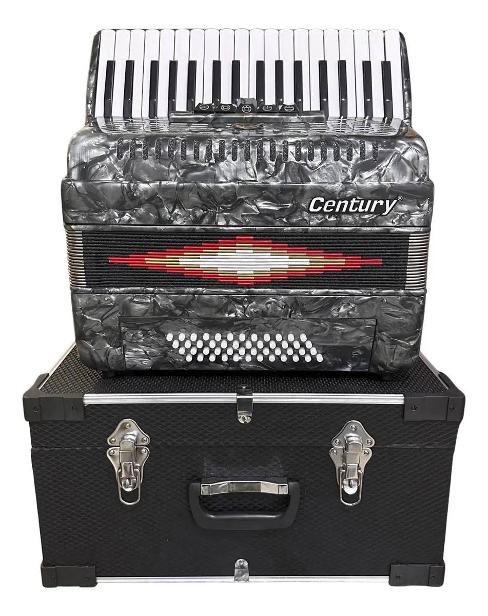 Century Cnac040 Acordeon cinza 34 teclas 48 baixos 5 discos cinza