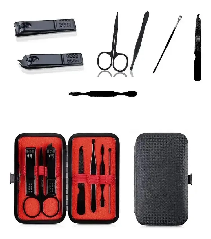 Conjunto de manicure e pedicure de aço inoxidável com 7 peças Fd