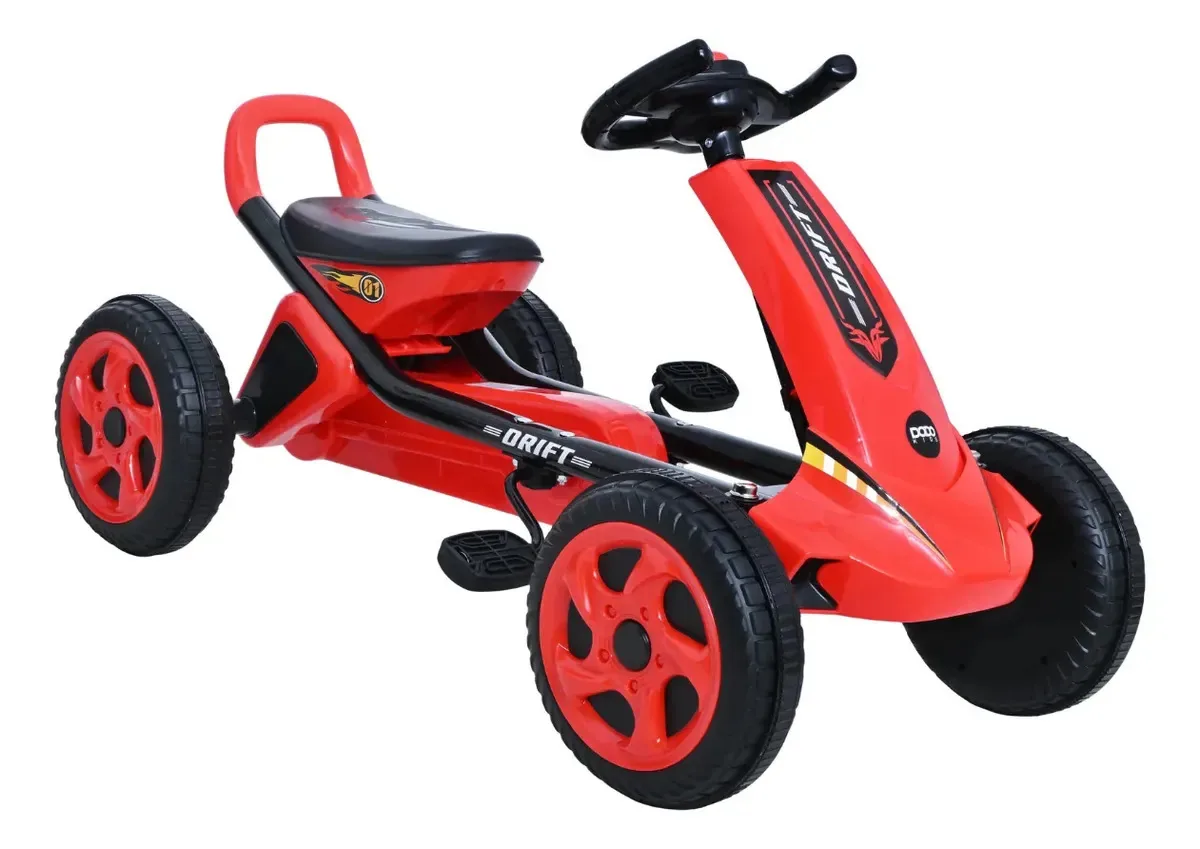 Kart Dodo Kids Lightning Kids Go com roda Eva e pedais vermelhos