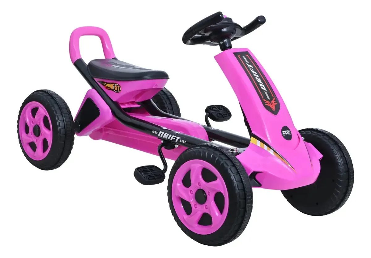 Kart Dodo Kids Lightning Kids Go com roda Eva e pedais rosa