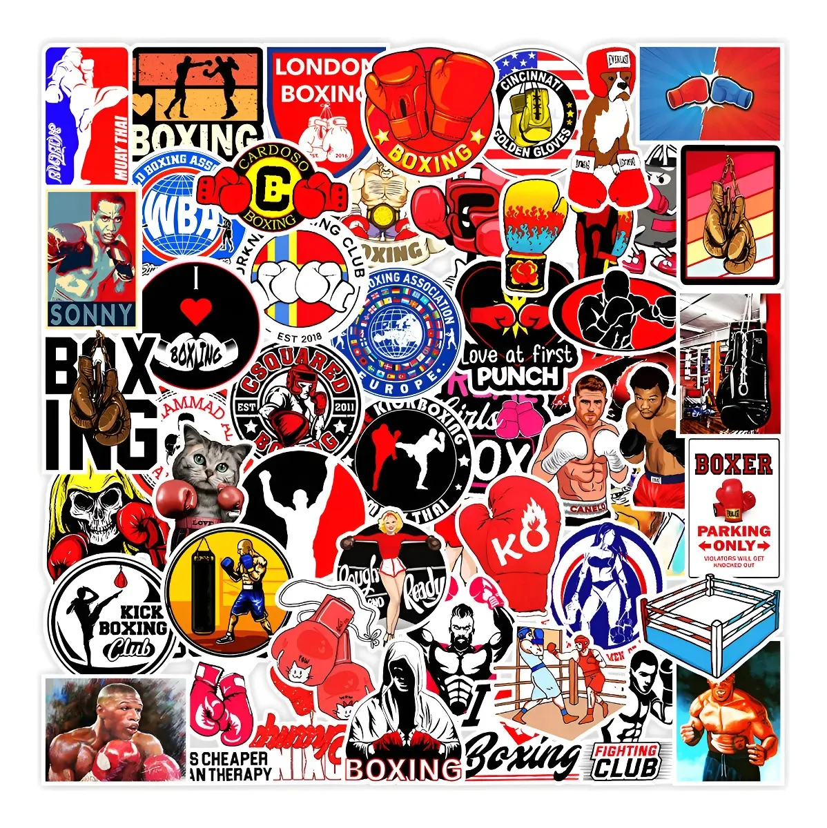 Adesivo de Boxing Fight Sport Fight 50 em PVC versus Water Boxing Fight Sports Fight