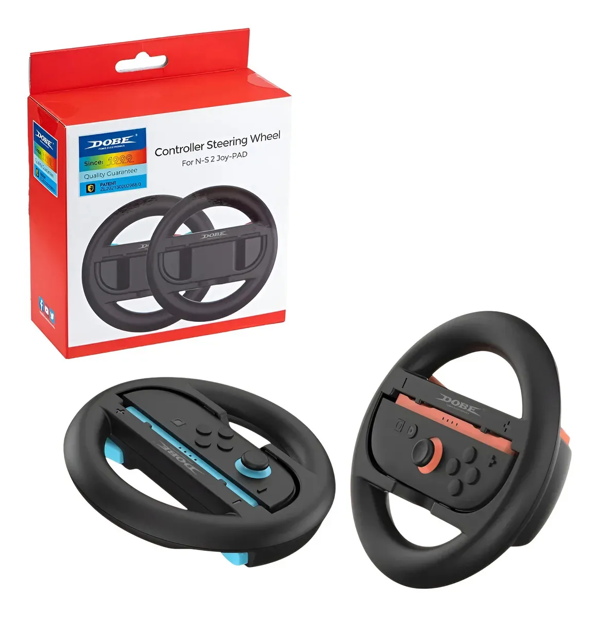 Par de volantes para controles Joy-con Nintendo Switch 2 Grip Black