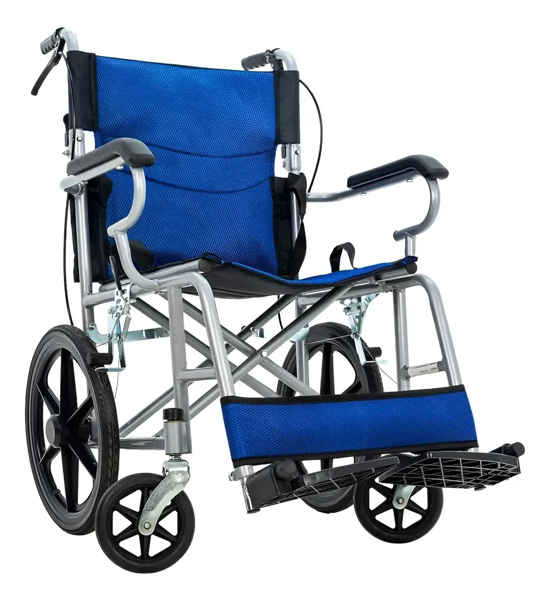 Cadeira de rodas compacta e leve Shuttle, cor azul