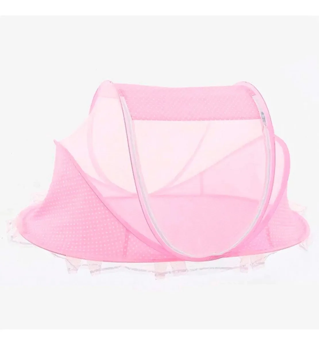 Berço de mosquiteiro dobrável para bebês Moises, portátil, rosa
