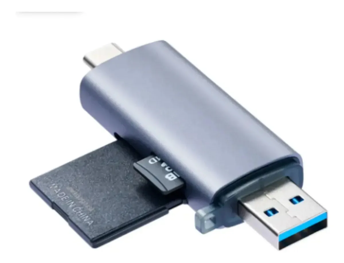 Leitor de memória USB 3.0 e tipo C para SD e Micro SD Black