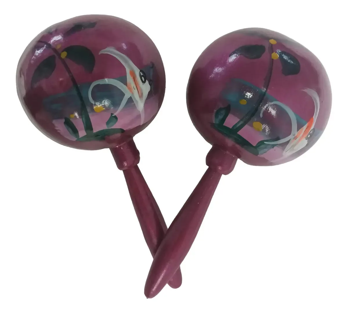 10 pares de maracas decorados com artesanato mexicano Evocarte® Organic Purple
