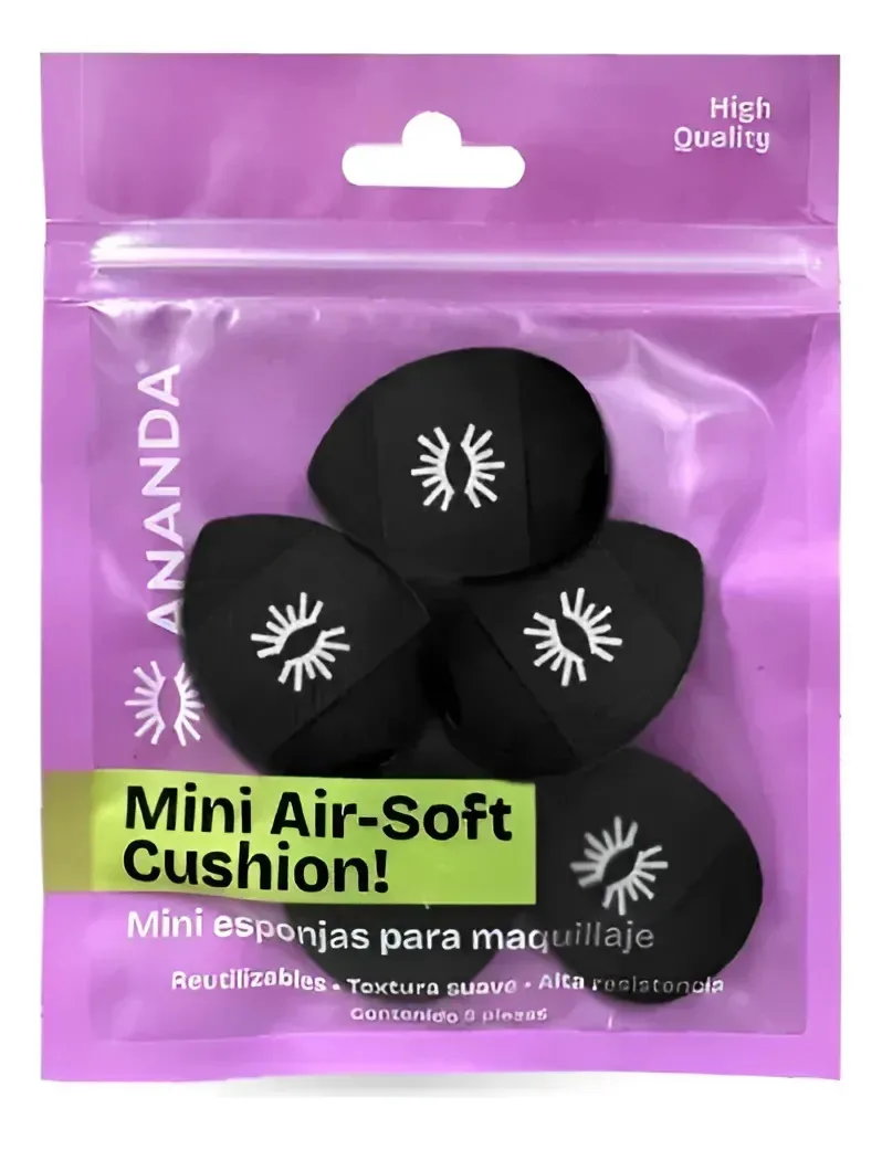 Mini esponjas e aplicadores de maquiagem pequenos Ananda Black