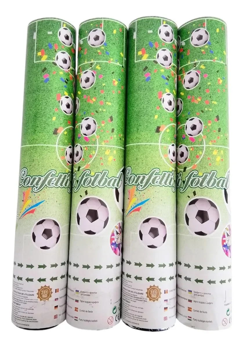 Confete metálico multicolorido Bazuca 4 Lanza, 30 cm, menino