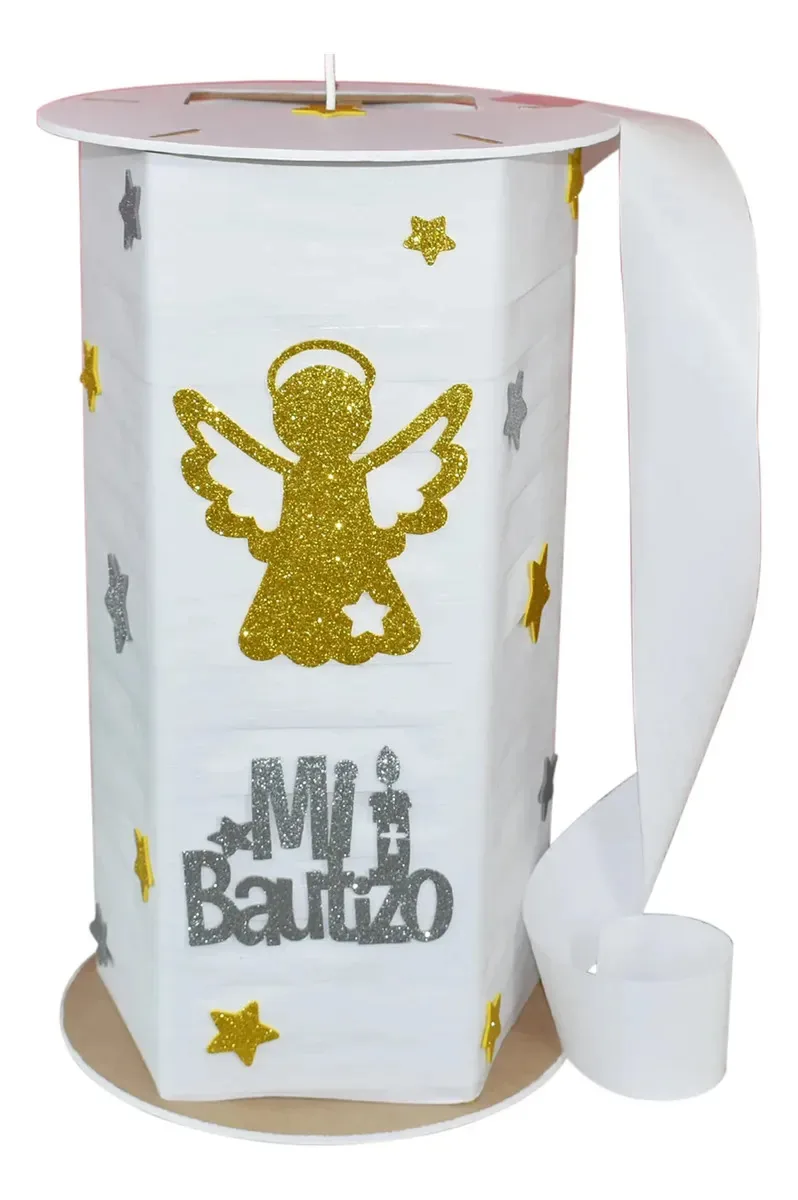 Pinata giratória de madeira reutilizada para batismo dourado 50 Decorsan Gold Swivel Baptism 360 50 cm de largura