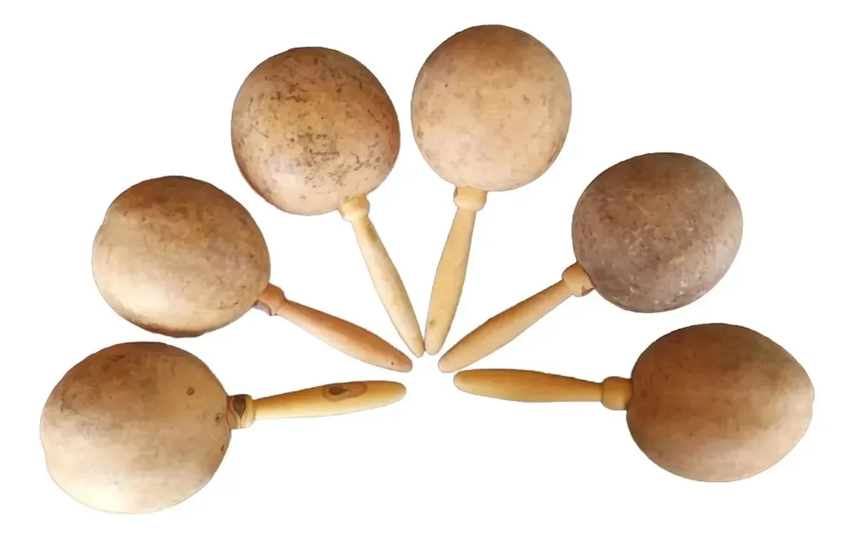20 pares de maracas rústicas envernizadas em marrom claro Evocarte®