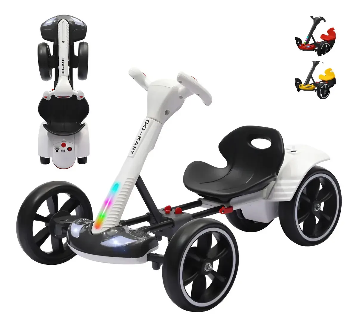 Kart elétrico para crianças Dodo Kids Bkt001 dobrável 6v branco
