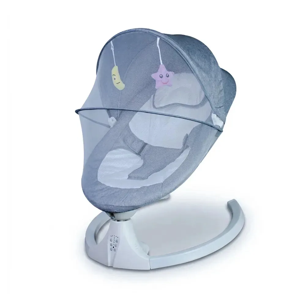 Cadeira de balanço elétrica giratória para bebês com Bluetooth inclui controle e música