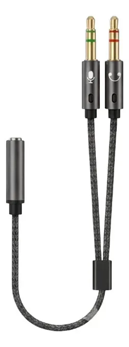Adaptador divisor de áudio e microfone de 3,5 mm para PC