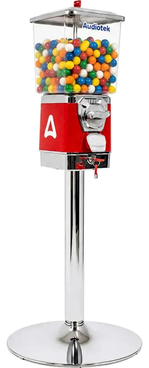Máquina de venda automática de bolas duplas Chiclera 10 pesos vermelhos