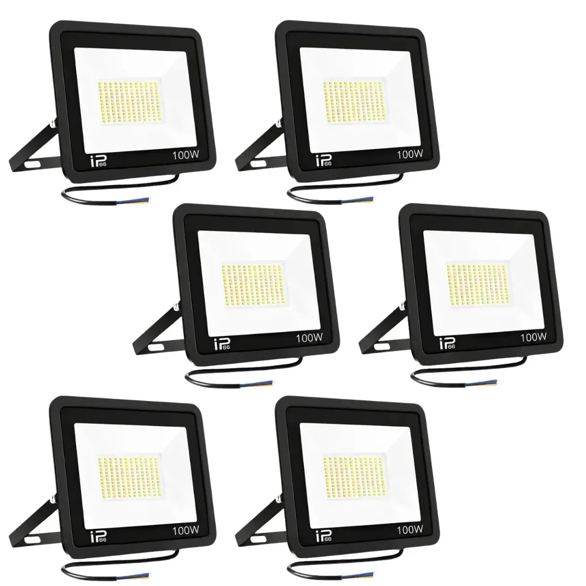 Refletores Dosyu DY-FL100W-6PACK 100 W pretos - Branco frio - Pacote - 6