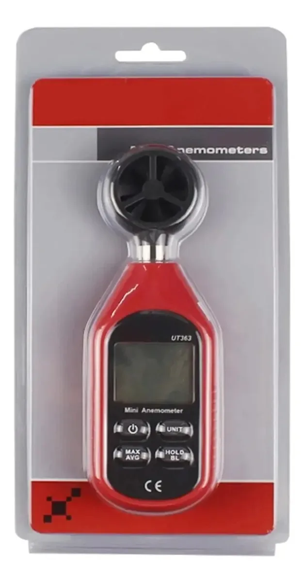 Medidor de velocidade do vento portátil Anemômetro °C/°F Temperatura de dois ventos Indicador de vento Display LCD Retenção média máxima de dados usada no aquecimento para energia eólica A