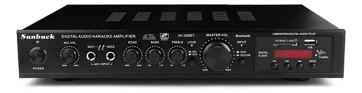 Amplificador de áudio, 72 0w, 5ch, amplificador Bluetooth estéreo, AV Power Surround Bass, subwoofer de áudio automotivo, alto-falantes LED digitais para karaokê, cinema, carro ou casa (110 v)