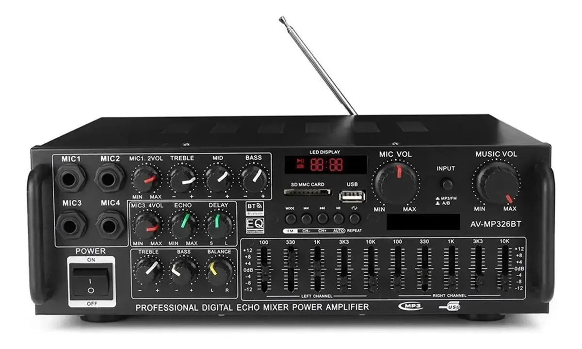 Amplificador de áudio, versão Bluetooth, amplificador estéreo, amplificador sem fio, áudio estéreo de alta fidelidade, áudio doméstico, karaokê, amplificador de potência, amplificador de par...