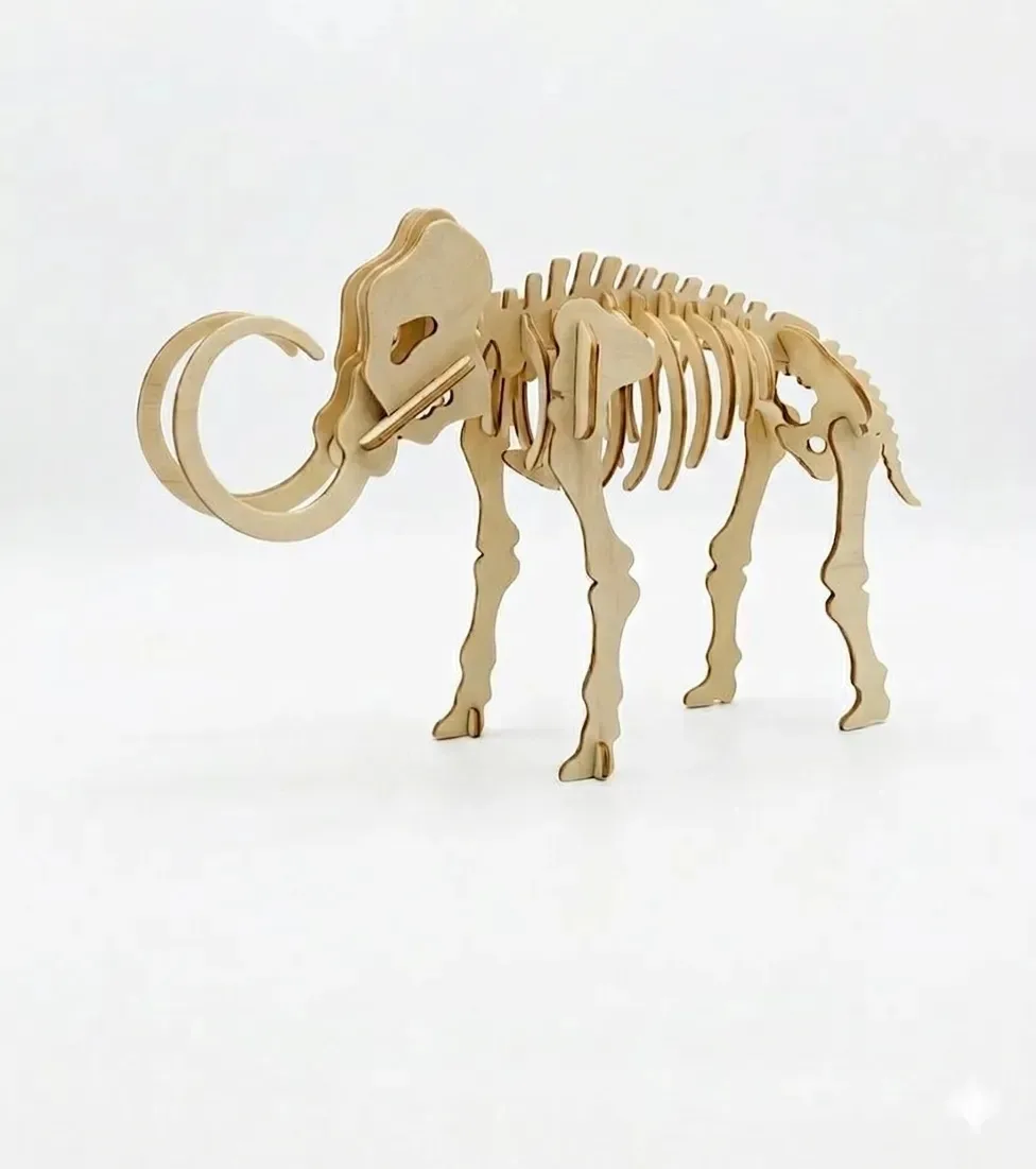 Quebra-cabeça de madeira 3D, Mammoth. Quebra-cabeças Wundentoy