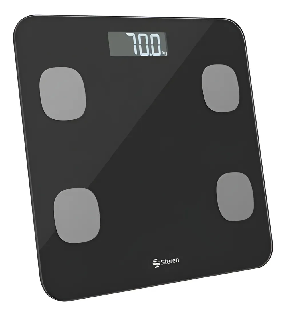 Balança digital inteligente Bluetooth preta