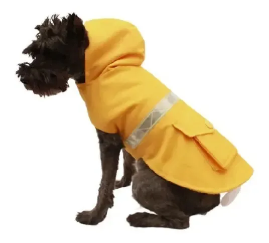 Capa de chuva refletiva amarela para cães tamanho 8 Pet Pals