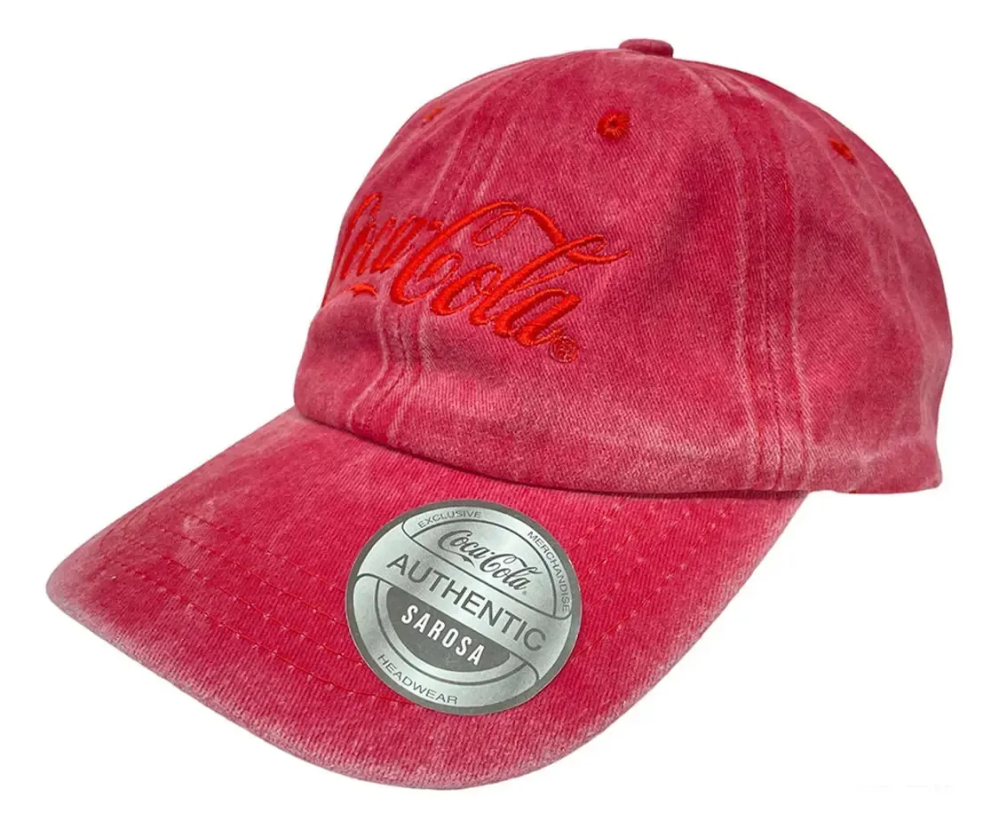 Boné de beisebol bordado Coca Cola para homens e mulheres, cor vermelha, Coca Cola, tamanho único