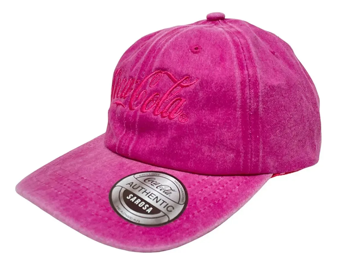 Boné de beisebol bordado Coca Cola para homens e mulheres, cor rosa, Coca Cola, tamanho único