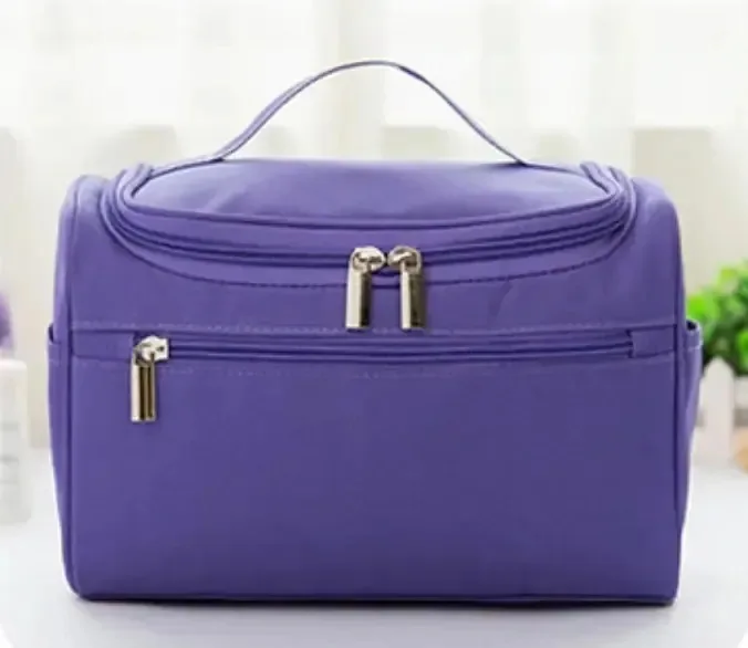 Bolsa de cosméticos, bolsa de cosméticos, produtos de higiene pessoal unissex, cor violeta