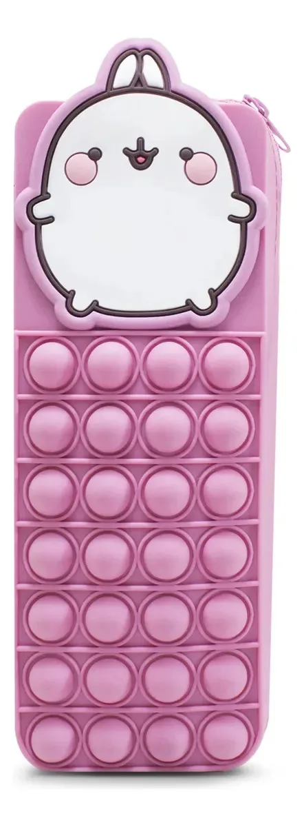 Caneta Pop It de silicone rosa Molang