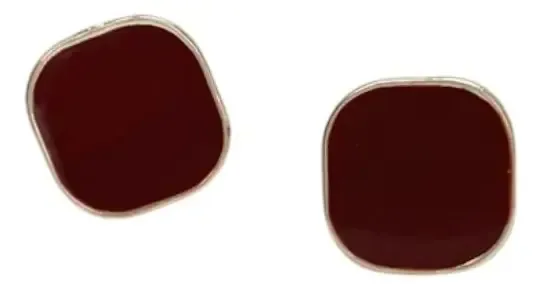Brincos quadrados elegantes de vinho tinto para mulheres - vermelho