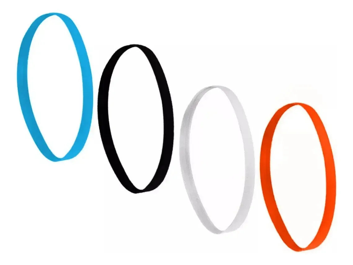 4 faixas de cabeça esportivas unissex, elásticas, antiderrapantes, pacote colorido, 1