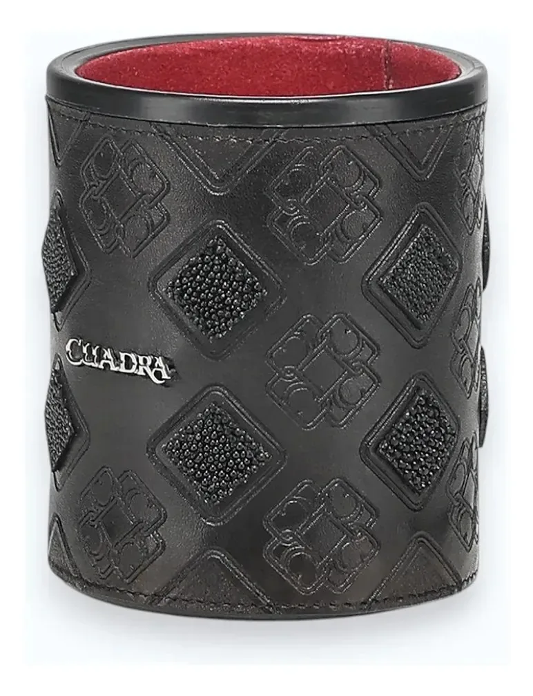 Conjunto de dados de pôquer de couro e dados Cuadra Black