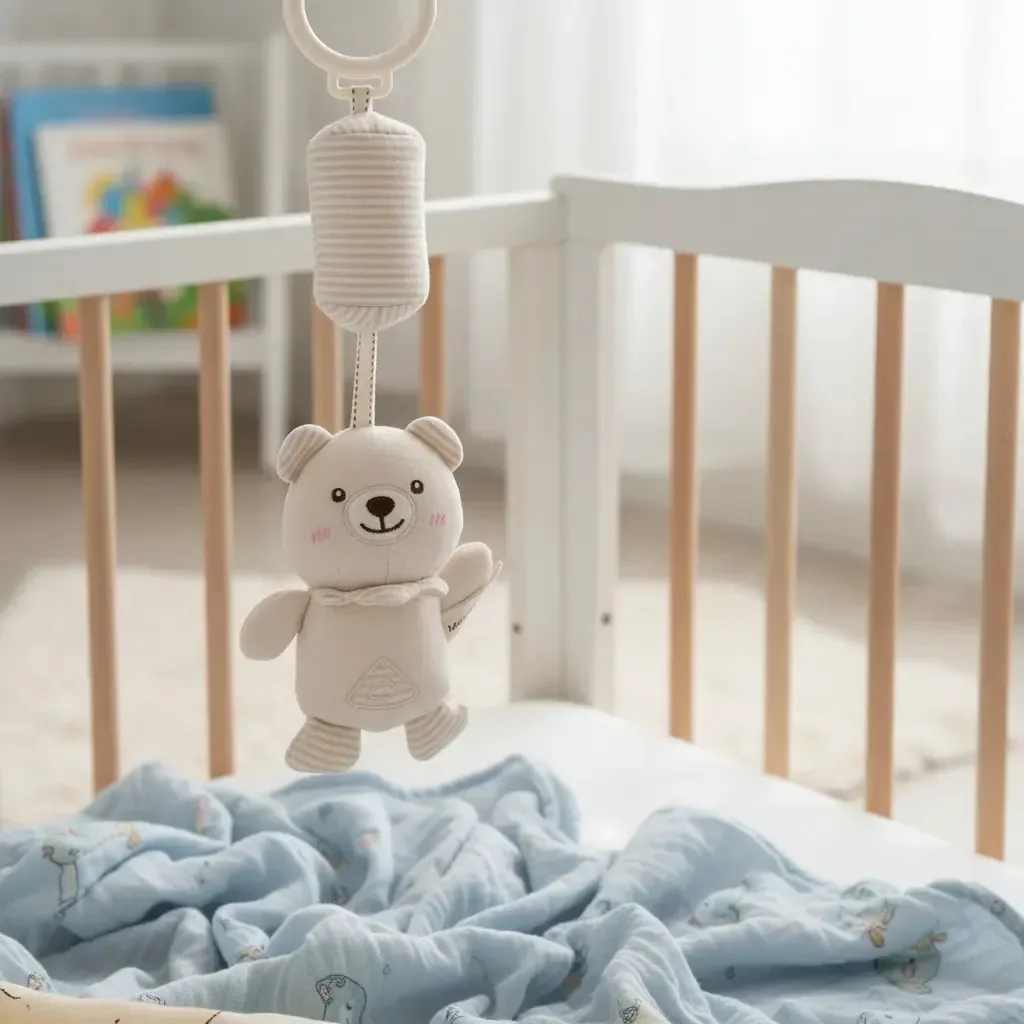 Chocalhos para bebês, chocalhos estimulantes, brinquedos para bebês, cor branca, design de urso
