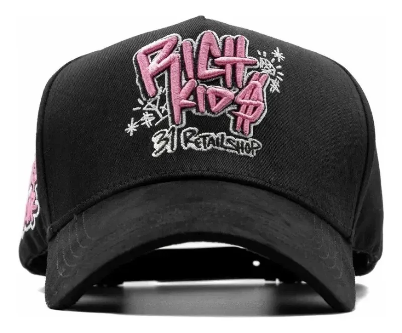 31 bonés Richkids Dandy Snapback: bonés de beisebol, cor preta, tamanho ajustável
