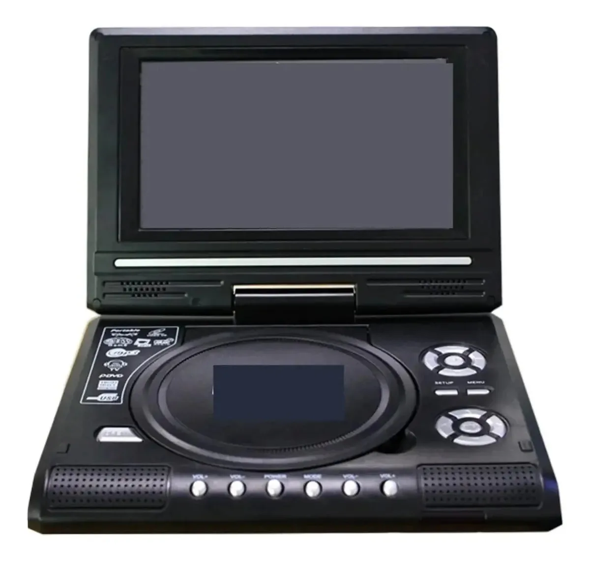TV portátil HD de 7,8 polegadas, reprodutor de DVD para casa e carro, VCD, CD, MP3, reprodutor de DVD, USB, cartões SD, RCA, TV, cabo portátil, jogos em formato 16:9