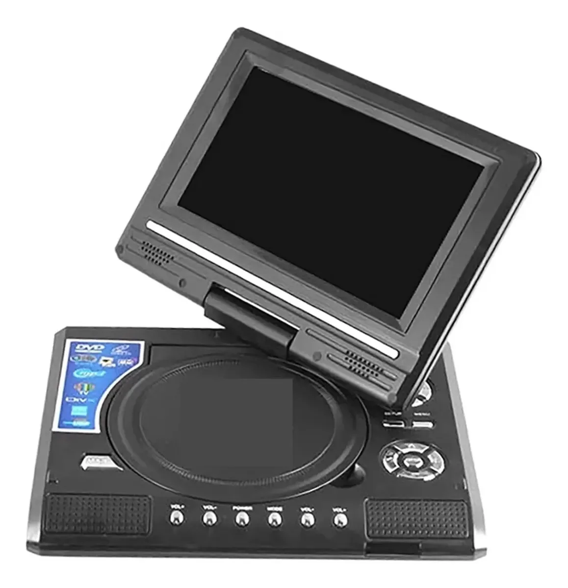 Sweper TV portátil HD de 7,8 polegadas, reprodutor de DVD para casa e carro, VCD, CD, MP3, reprodutor de DVD, cartões USB, RCA, TV, cabo portátil, jogos, tela LCD giratória 16:9