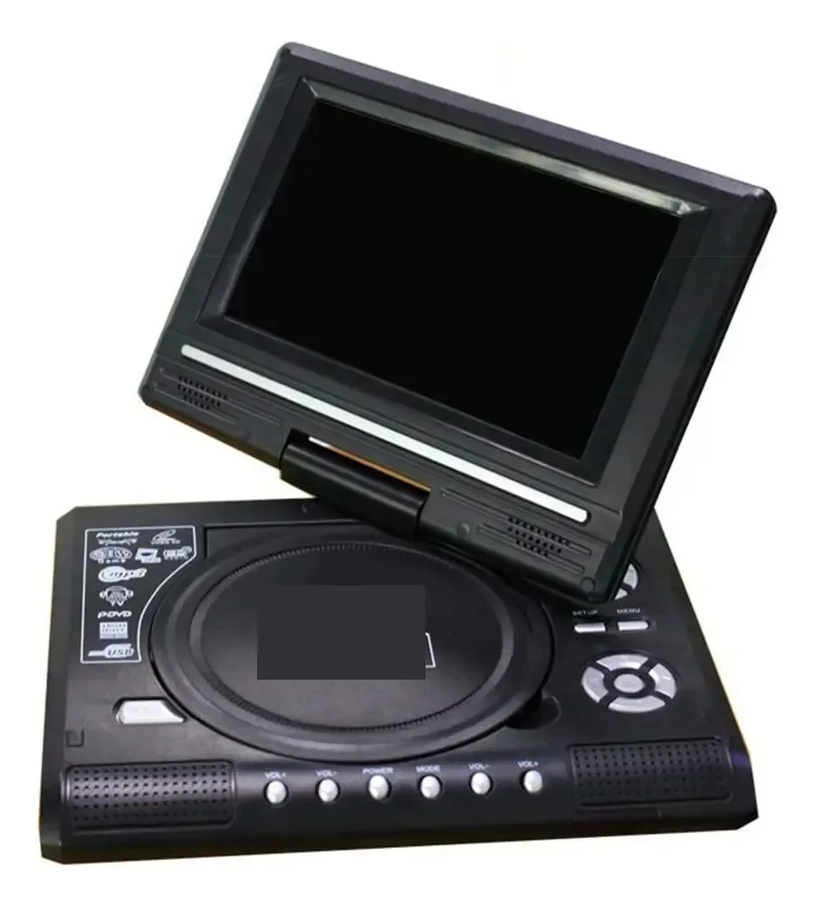 Sweper TV de 7,8 polegadas, reprodutor de DVD portátil para casa e carro, HD VCD CD MP3, reprodutor de DVD HD, USB RCA, portátil, para jogos, LCD giratório 16:9