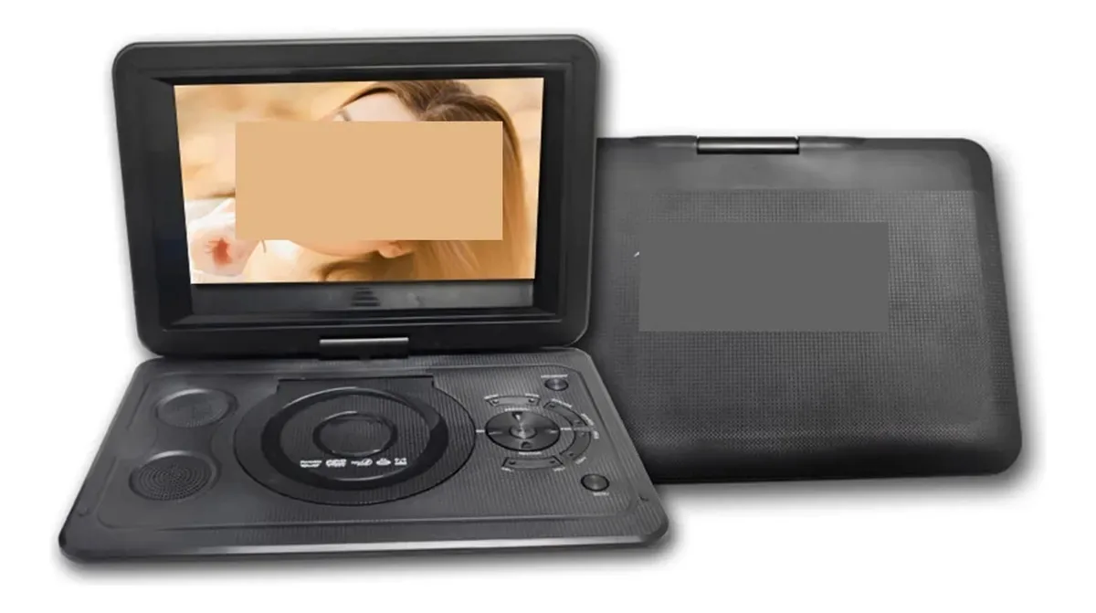 Tela giratória portátil HD Smart Tv Vcd DVD Player Cartão SD Leitor de vídeo USB com bateria recarregável (cor: prata, tamanho: 1)