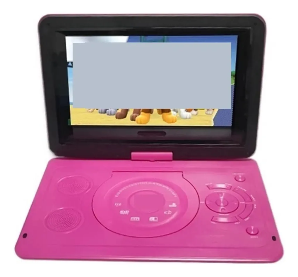 Tela giratória portátil HD Smart Tv Vcd DVD Player Cartão SD Leitor de vídeo USB com bateria recarregável (cor: prata, tamanho: 1)
