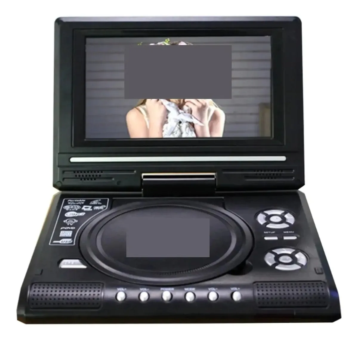 Leitor de DVD portátil Sweper, controle remoto, pad para jogos, compatível com cartão USB/SD, vários formatos de disco para casa e quarto