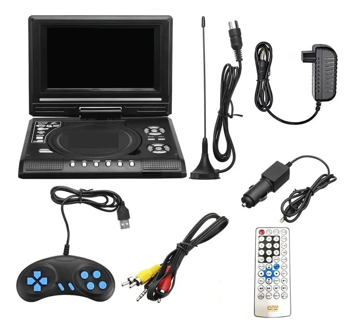 Leitor de DVD Sweper, sistema multimídia automotivo, reprodutor de tela de 7,8 polegadas, portátil, VCD, MP3, DVD, USB, com TV/FM/USB