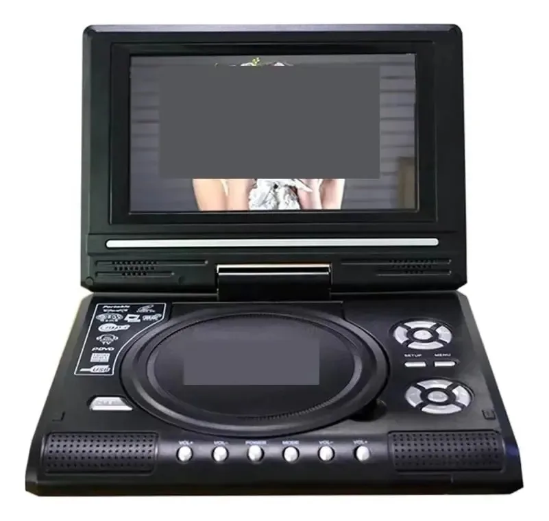 Leitor de DVD portátil para carro Sweper de 9,8 polegadas, reprodutor de VCD, reprodutor de TV, adaptador de rádio USB, compatível com recepção de rádio FM
