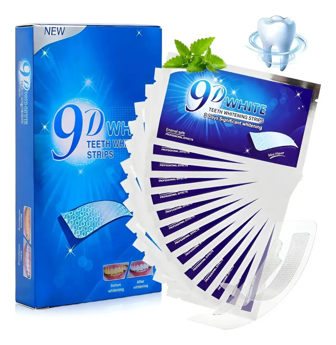 56 Tiras Blanqueadoras Dentales 9d White Higiene Bucal Chuayuctu