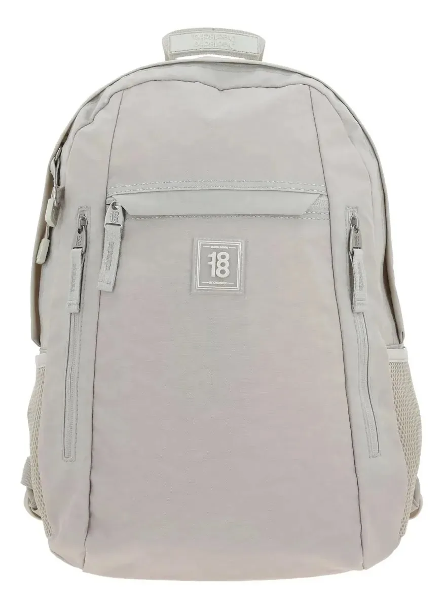 Mochila bege para laptop 1818 Zip Beige