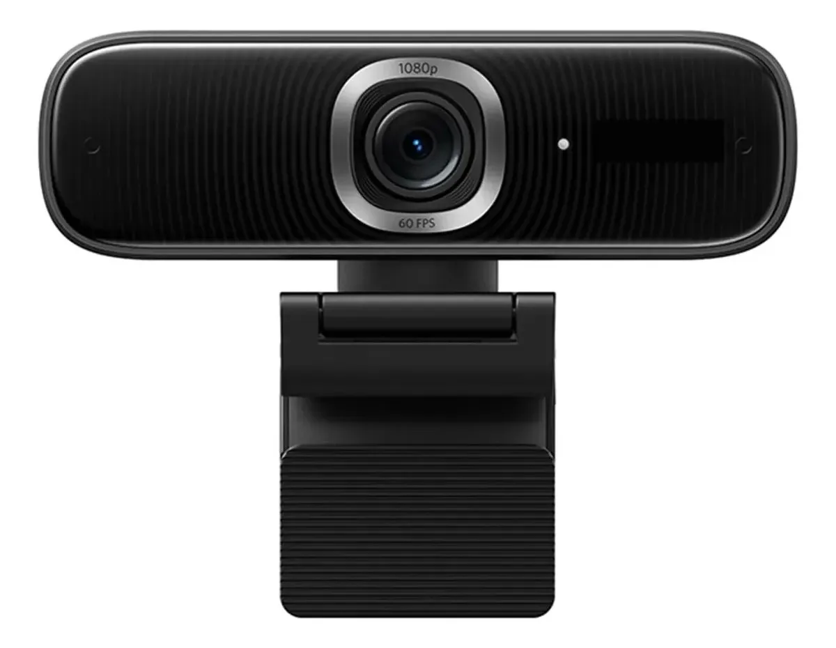 Webcam Poemysir Webcam Full HD, foco automático de enquadramento, webcam com minicâmera 1080p com microfones com cancelamento de ruído para conferências